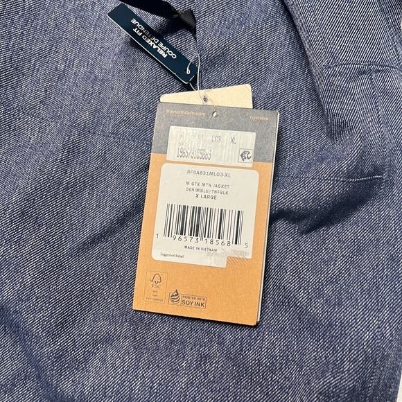 THE NORTH FACE GORETEX MOUNTAIN JACKET DENIM BLUE SIZE XL - Picture 4 of 6